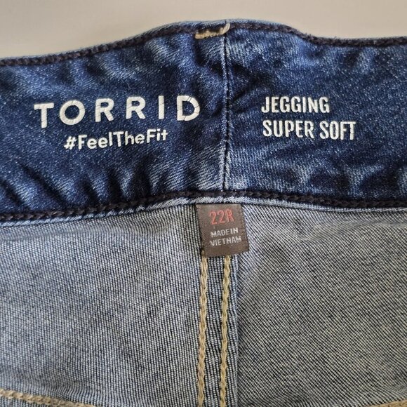 Torrid Jegging Women 22R Blue High Waist Tapered Stretch Western Zip Super Soft - Picture 3 of 16